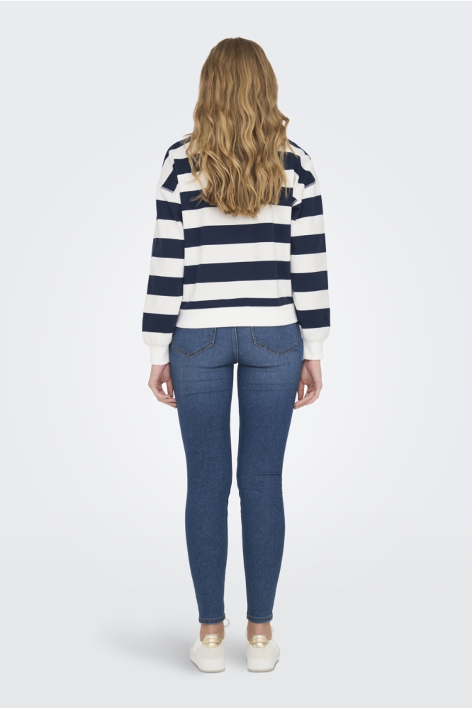 ONLSERENA L/S STRIPE O-NECK SWT 15307732 NAVAL ACADEMY/CLOUD DANCER